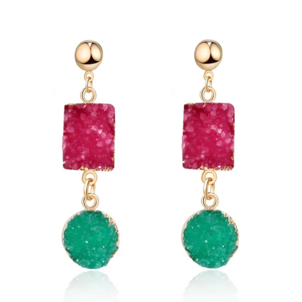 Druzy aguta earring